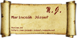 Marincsák József névjegykártya